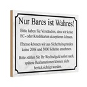 Holzschild 12x18 cm Nur Bares ist Wahres Dekoration