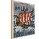 Holzschild 18x12 cm Schiff Valhalla Vikings Dekoration