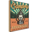 Holzschild 18x12 cm Summer Camping Time Adventure Outdoor