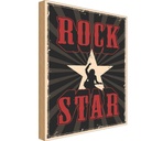 Holzschild 18x12 cm Rock Star Musik Dekoration