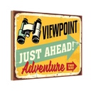 Holzschild 12x18 cm Viewpoint Adventure this way Warnschild Hinweisschild