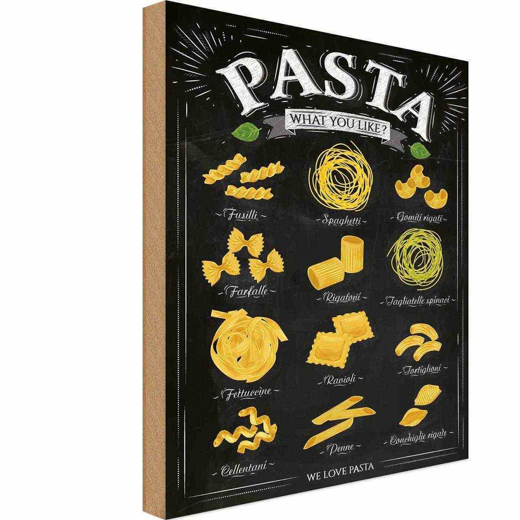 Holzschild 18x12 cm Pasta Nudeln what you like Essen Trinken