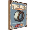 Holzschild 18x12 cm Tire Shop Service open 24 Warnschild Hinweisschild
