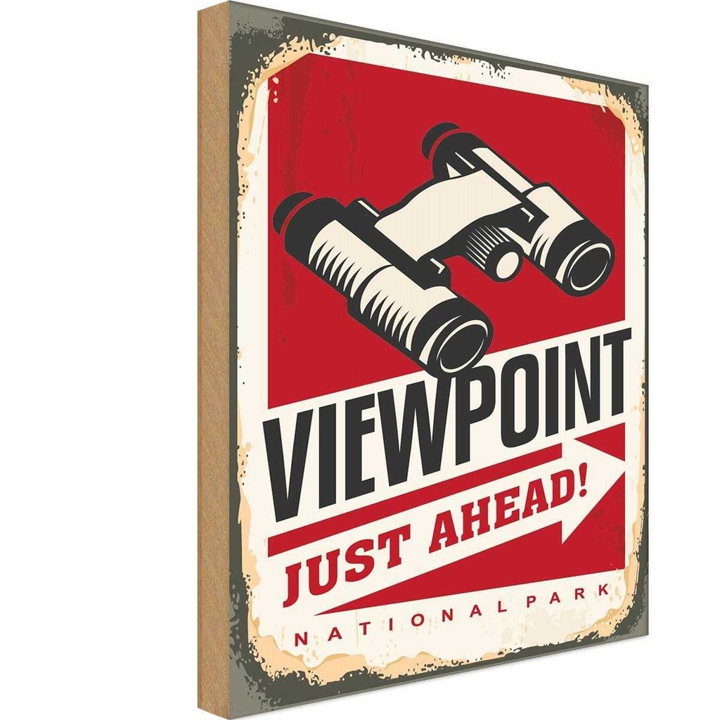 Holzschild 18x12 cm Viewpoint just ahead Adventure Dekoration
