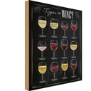 Holzschild 18x12 cm Wein Types of wine Merlot Rose Alkohol Essen Trinken