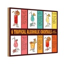 Holzschild 12x18 cm Alkohol 6 tropical cocktails recipes