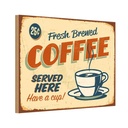 Holzschild 12x18 cm Kaffee fresh brewed Coffee Essen Trinken