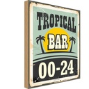 Holzschild 18x12 cm Alkohol Tropical Bar 00-24 Essen Trinken