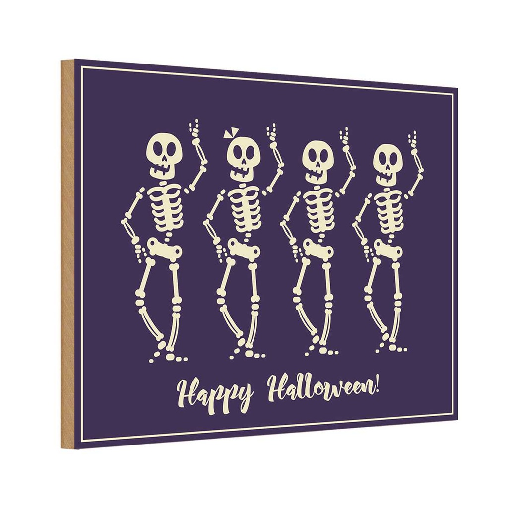 Holzschild 12x18 cm Halloween Happy Geburtstag Feiern Party Fest