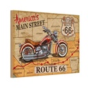 Holzschild 12x18 cm Motorrad America`s main street route 66 Auto Garage Werkstatt