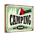Holzschild 12x18 cm Camping Zone Outdoor Abenteuer