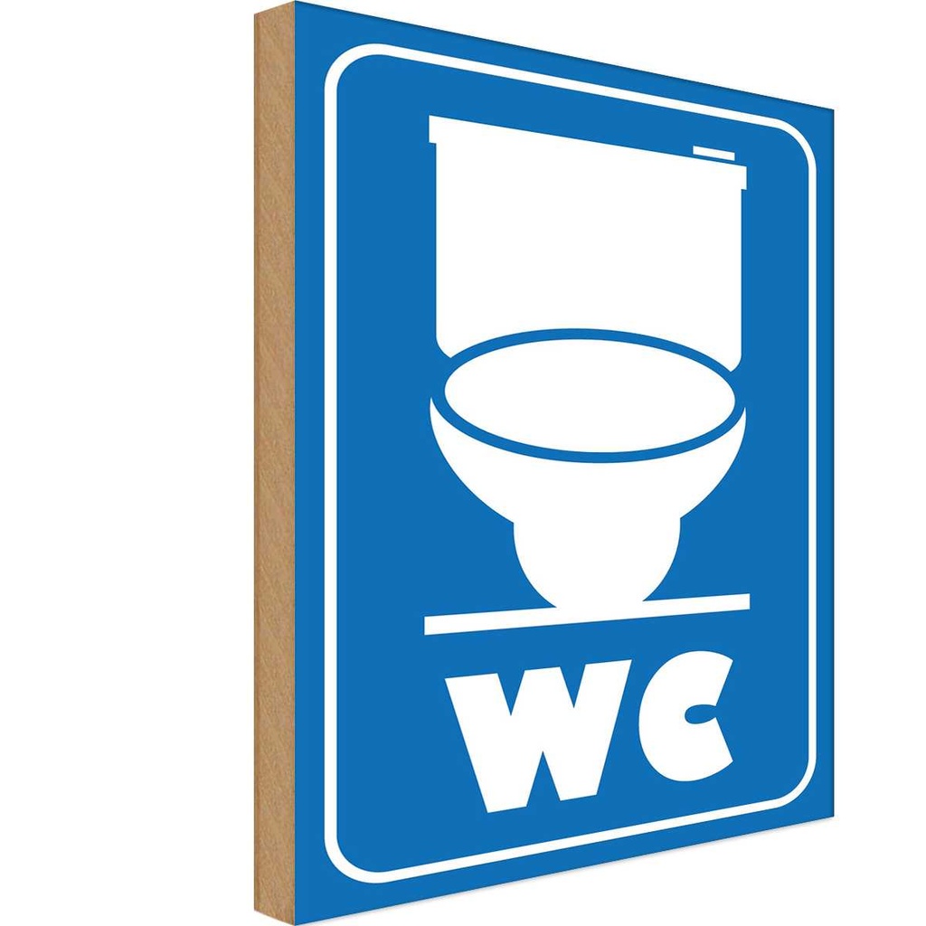 Holzschild 18x12 cm WC Piktogramm Toilette Warnschild Hinweisschild