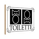 Holzschild 12x18 cm WC Piktogramm Toilette Warnschild Hinweisschild