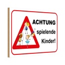Holzschild 12x18 cm Achtung spielende Kinder Warnschild Hinweisschild