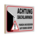 Holzschild 12x18 cm Achtung Dachlawinen Gefahr Warnschild Hinweisschild