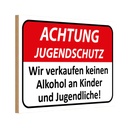 Holzschild 12x18 cm Achtung Jugendschutz Warnschild Hinweisschild