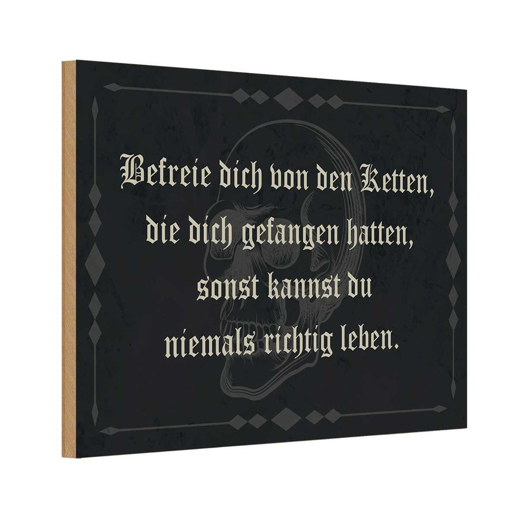 Holzschild 12x18 cm befreie dich von den Ketten Dekoration