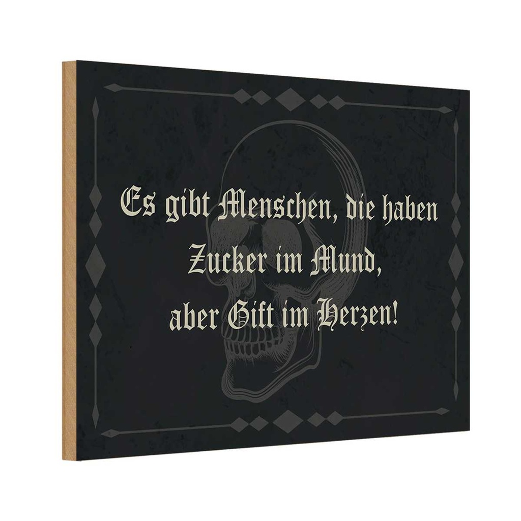Holzschild 12x18 cm es gibt Menschen Zucker im Mund Spruch Zitat