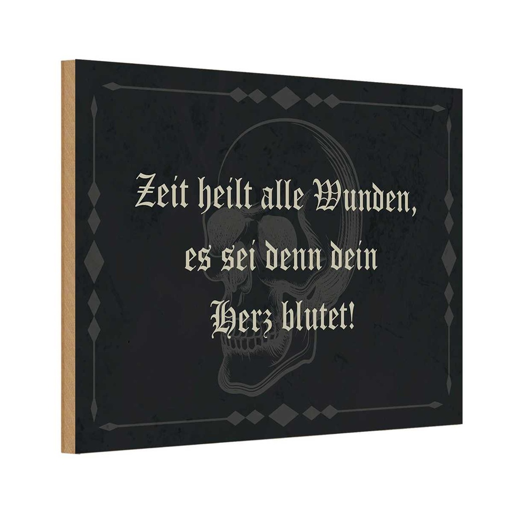 Holzschild 12x18 cm Zeit heilt alle Wunden es sei Dekoration