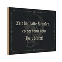 Holzschild 12x18 cm Zeit heilt alle Wunden es sei Dekoration