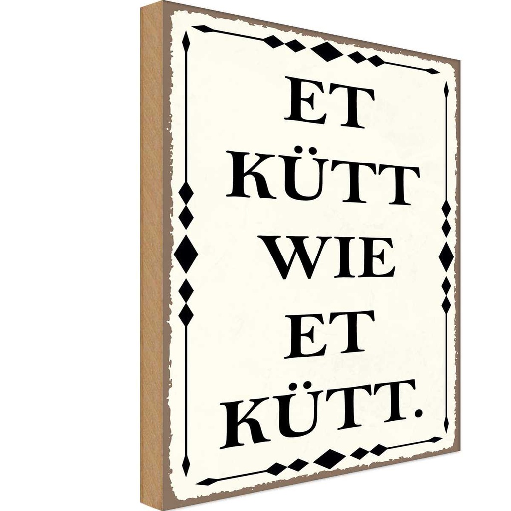 Holzschild 18x12 cm et kütt wie Kölscher Dekoration