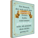 Holzschild 18x12 cm Mensch der sich Kleinigkeiten Dekoration