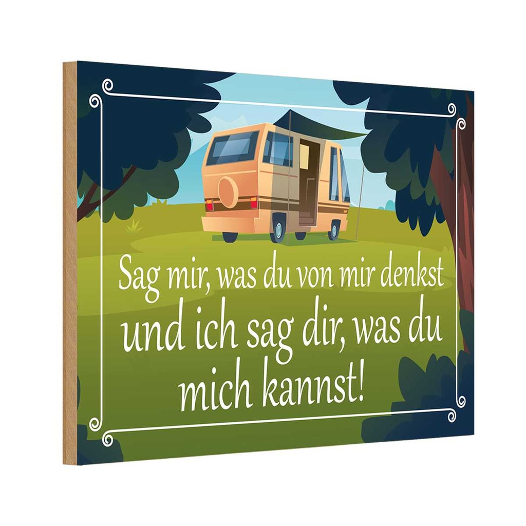 Holzschild 12x18 cm sag mir was du von denkst Dekoration