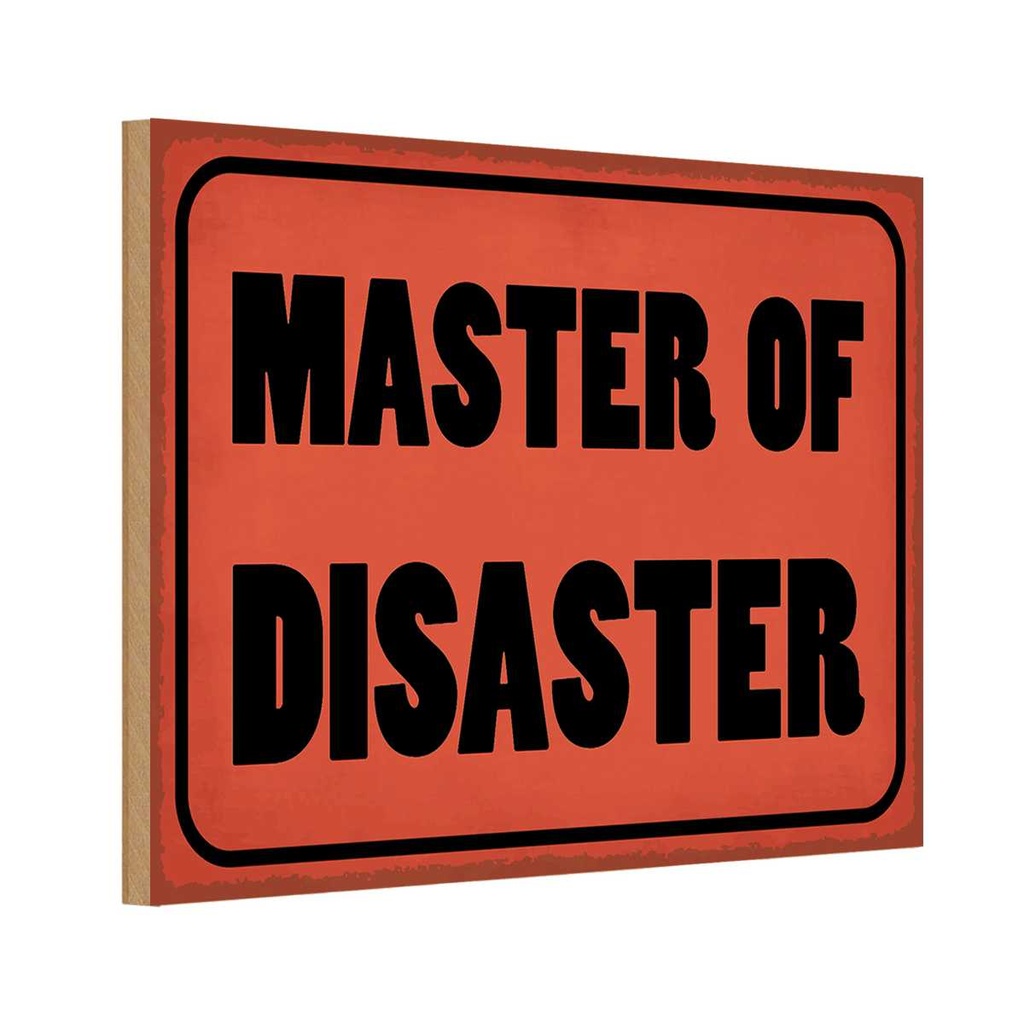 Holzschild 12x18 cm Master of Disaster Dekoration