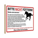 Holzschild 12x18 cm Bitte nicht füttern Pferde Warnschild Hinweisschild