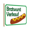 Holzschild 12x18 cm Bratwurst Verkauf Restaurant Essen Trinken