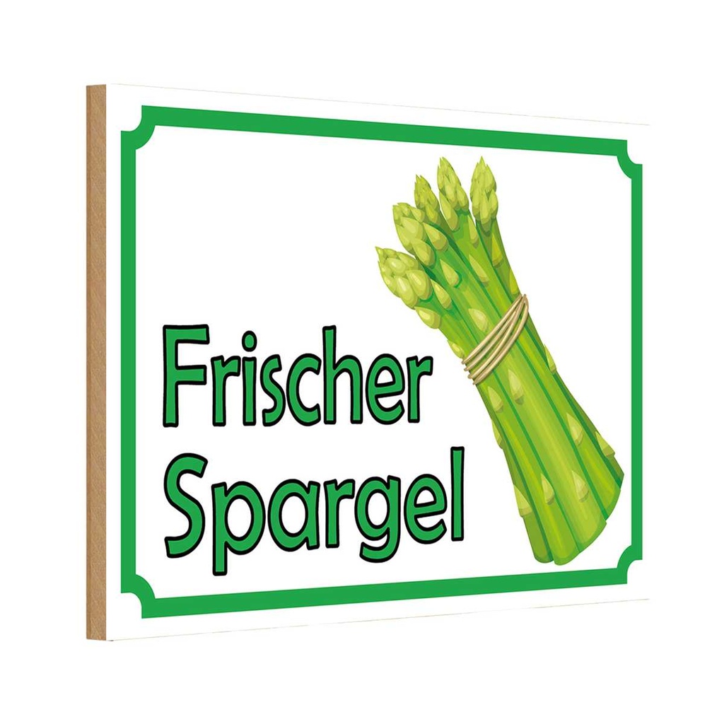 Holzschild 12x18 cm frischer Spargel Restaurant Essen Trinken