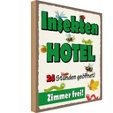 Holzschild 18x12 cm Insektenhotel Zimmer frei Warnschild Hinweisschild