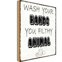 Holzschild 18x12 cm wash your hands filthy animal Warnschild Hinweisschild