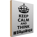 Holzschild 18x12 cm Keep Calm think different