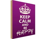 Holzschild 18x12 cm Keep Calm and be happy