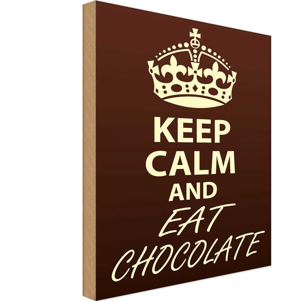 Holzschild 18x12 cm Keep Calm and eat Chocolate