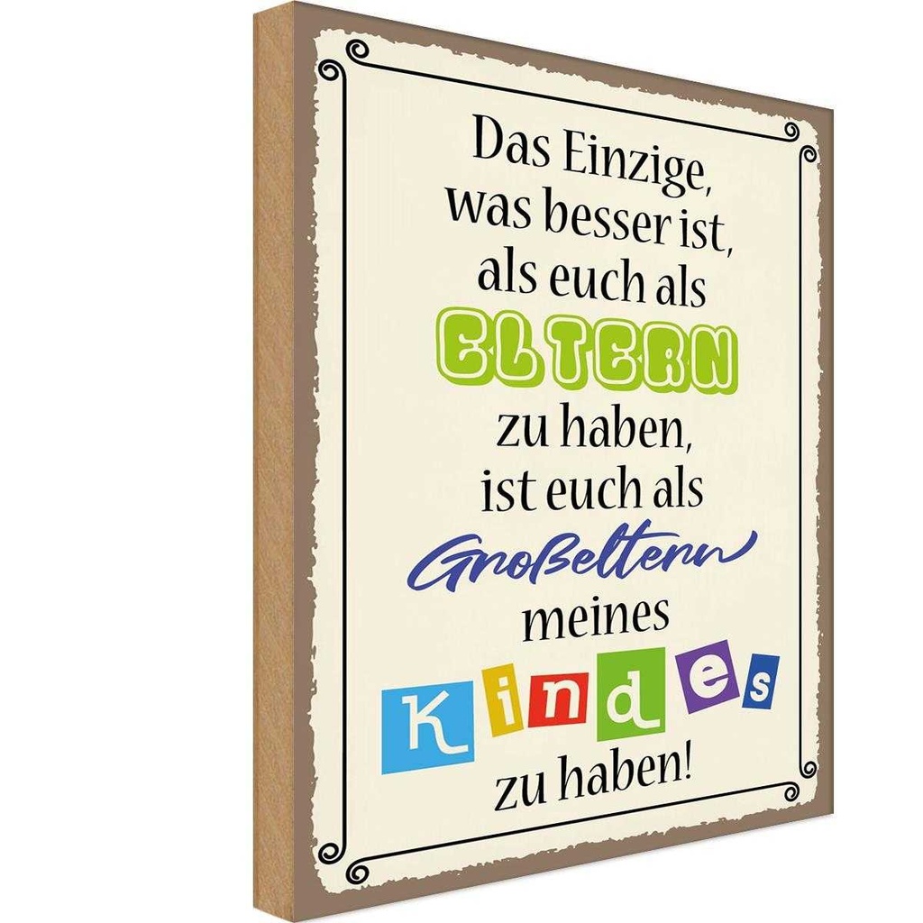 Holzschild 18x12 cm Eltern Großeltern Kinder Familie Freunde