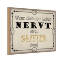 Holzschild 12x18 cm wenn Leben nervt streu Glitter Dekoration