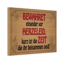 Holzschild 12x18 cm bewahret einander vor Herzeleid