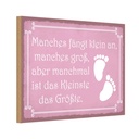 Holzschild 12x18 cm manches fängt klein an Dekoration
