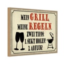 Holzschild 12x18 cm mein Grill meine Regeln 2 Tipps Spruch Zitat