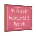 Holzschild 12x18 cm Königin Kochrezepte Phantasie Dekoration