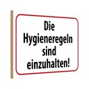 Holzschild 12x18 cm Hygieneregeln sind einzuhalten Warnschild Hinweisschild