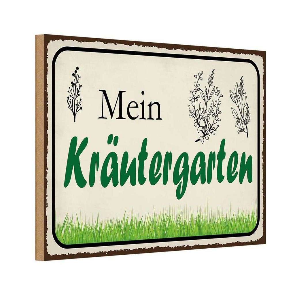 Holzschild 12x18 cm mein Kräutergarten Garten Geschenk