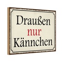 Holzschild 12x18 cm draußen nur Kännchen Cafe Essen Trinken