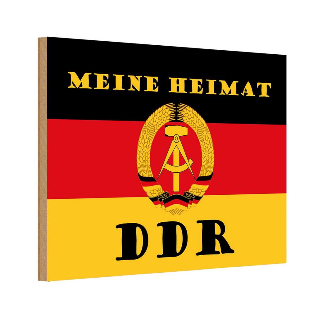 Holzschild 12x18 cm meine Heimat DDR Fahne Ostalgie Deutschland