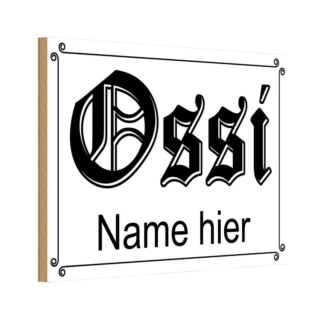 Holzschild 12x18 cm Ossi Name hier DDR Dekoration