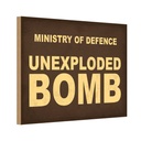 Holzschild 12x18 cm ministry of defence unexploded Dekoration