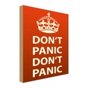 Holzschild 18x12 cm don´t Panic keine Panik Krone Dekoration
