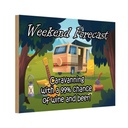 Holzschild 12x18 cm Weekend Caravanning Wine Beer Essen Trinken